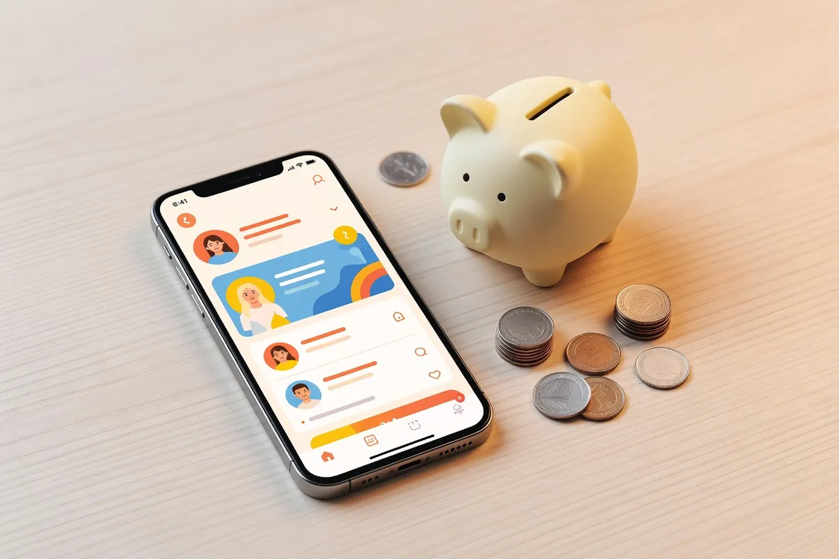 Étudiant comparant les prix d'abonnement de plusieurs applications de rencontre