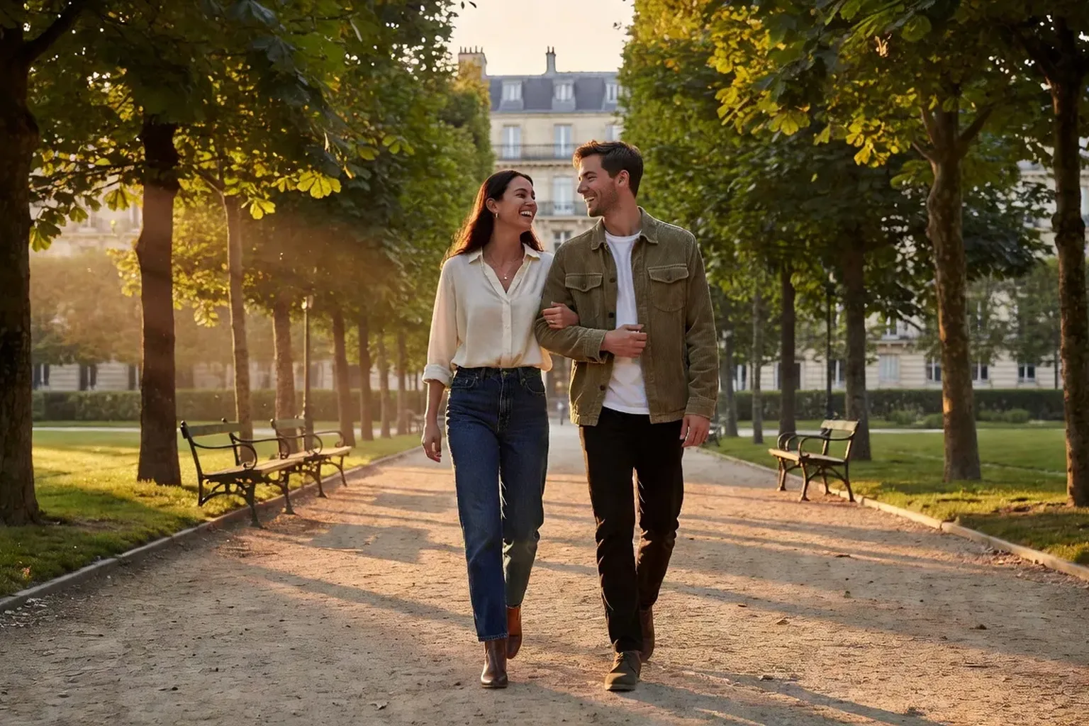 Jeune couple lors d'un premier rendez-vous réussi dans un cafe