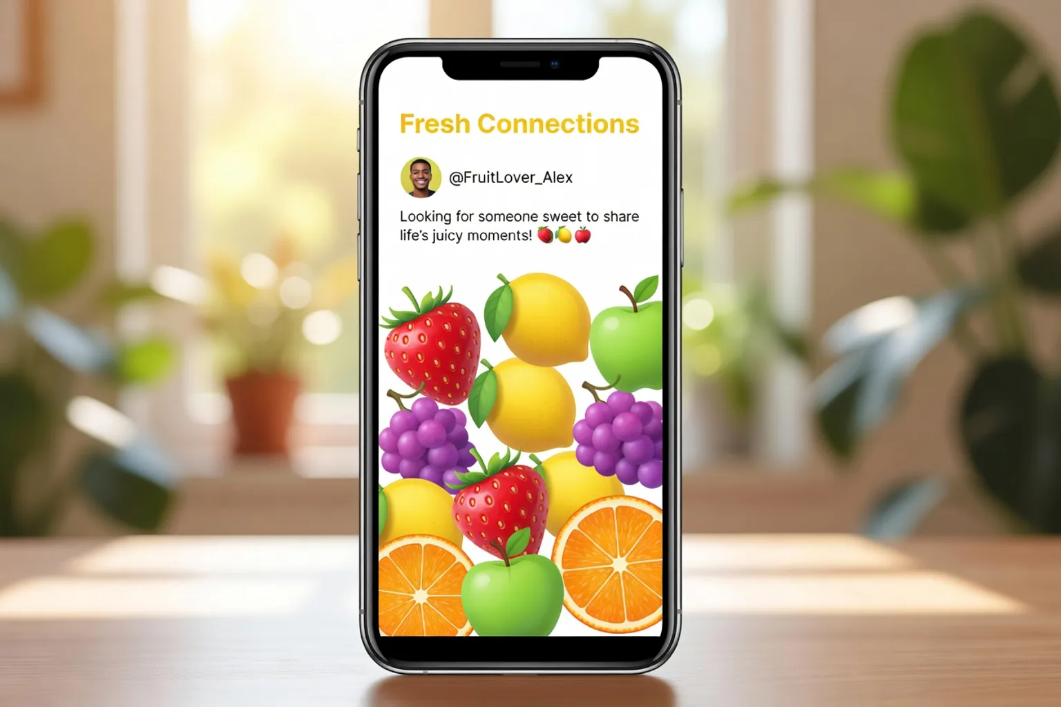 Interface Fruitz avec le systeme de fruits et profils