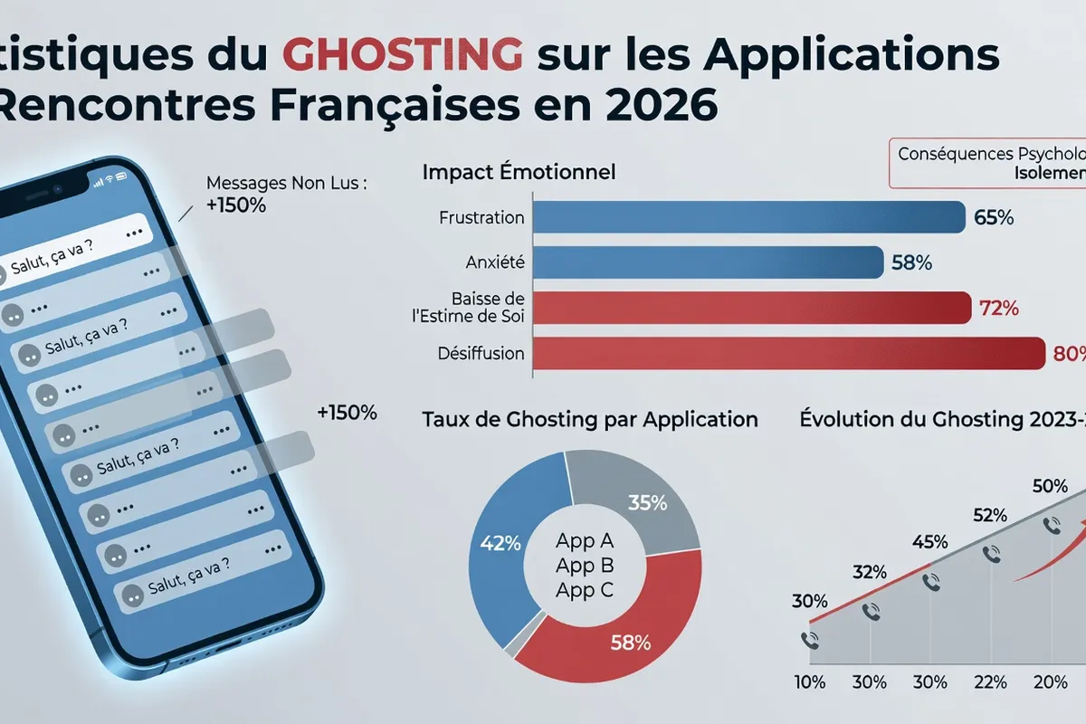 Interface de messagerie sur app de rencontre avec conversation abandonnée
