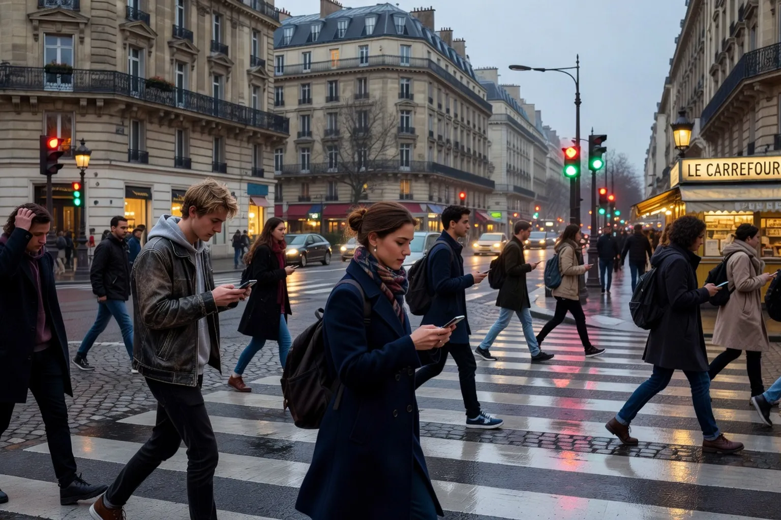 Interface Happn avec la carte des croisements