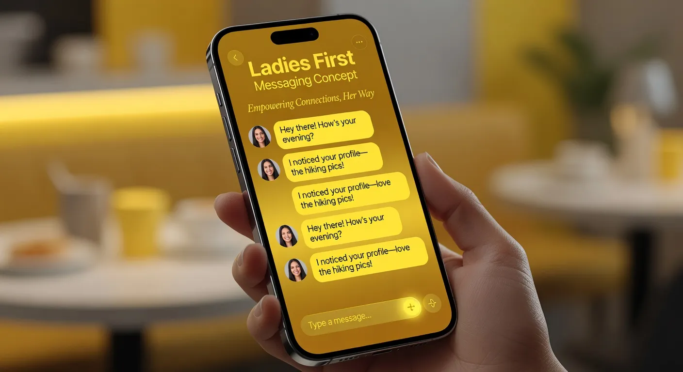 Interface Bumble 2026 avec le premier message femmes