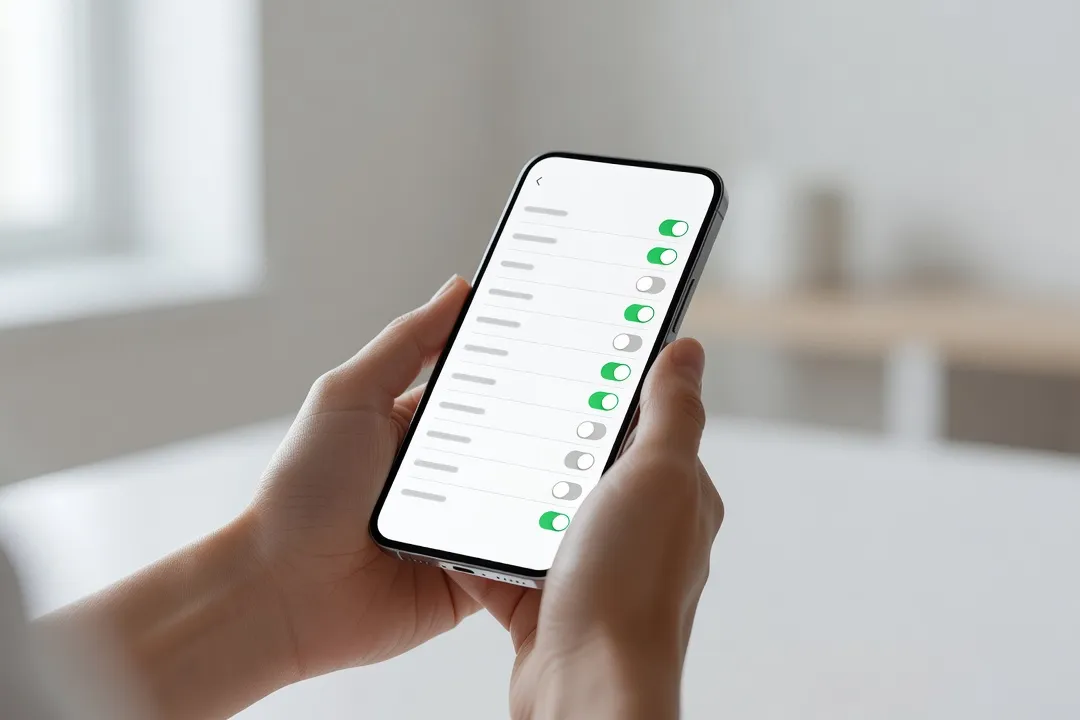 Réglages de confidentialité d'une application consultés sur un smartphone